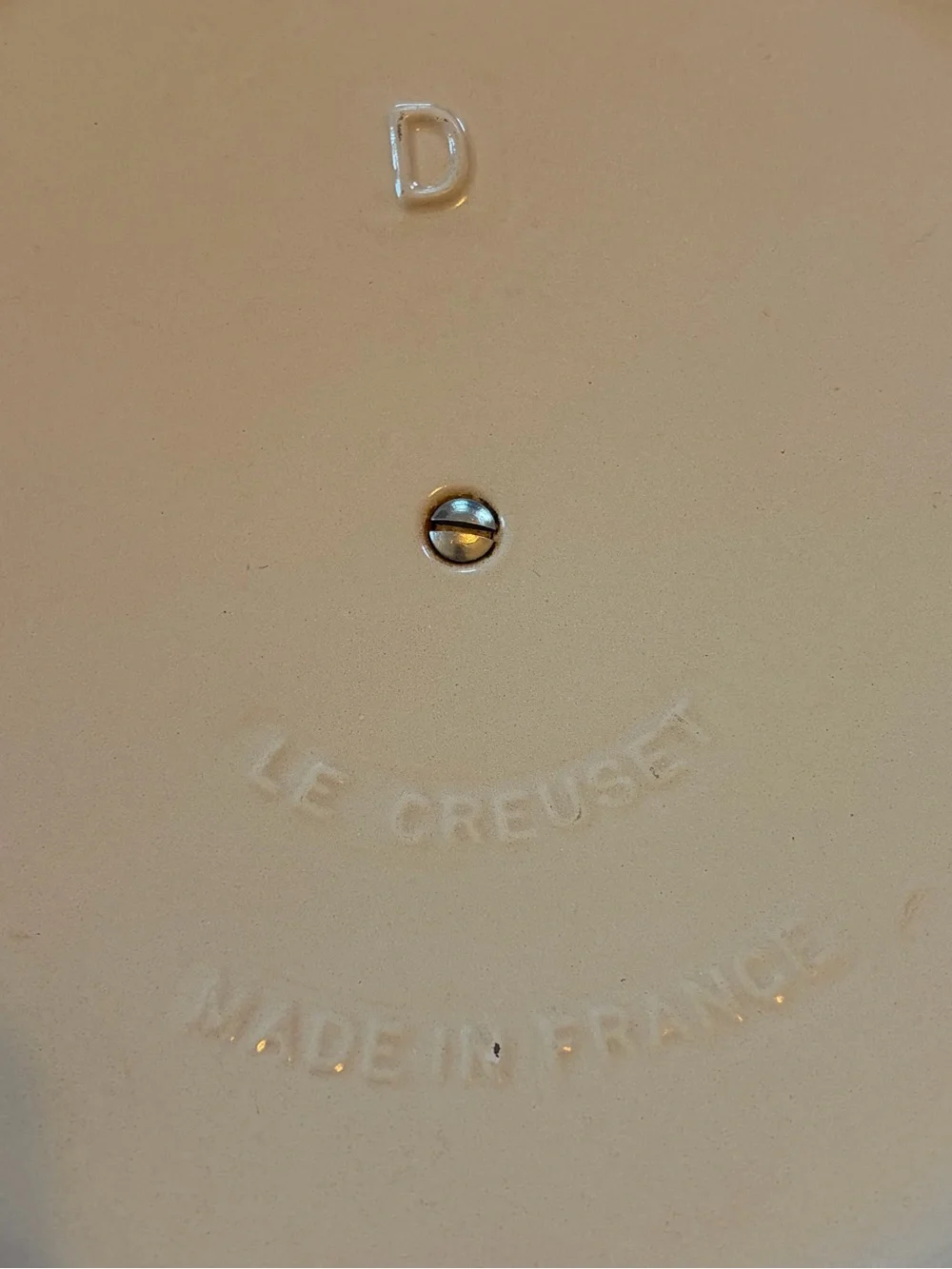 Le Creuset “D” 9” Orange Flame Volcanic Cast Iron Enamel Replacement Lid Only
